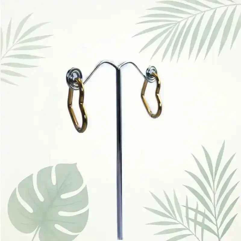 Boucles d’oreilles créoles cœur – Acier inoxydable doré - Reunivente.re