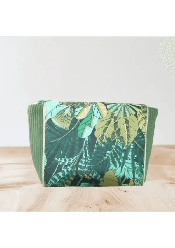 Pochette en Tissu Fait Main - Floral Vert - Reunivente.re