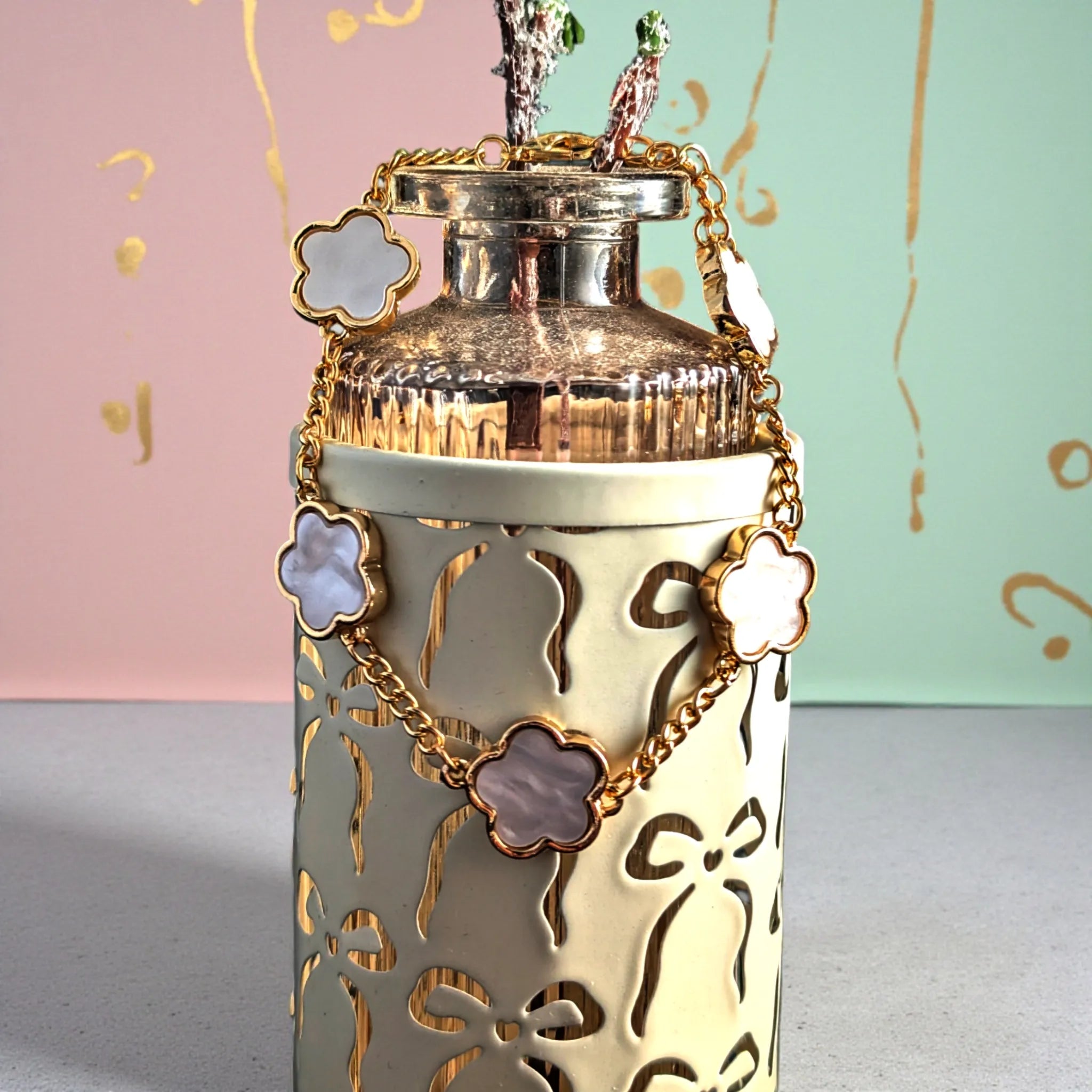 Bracelet Fleur Blanc Acier Inoxydable 20cm - Saint Denis 974 Réunion