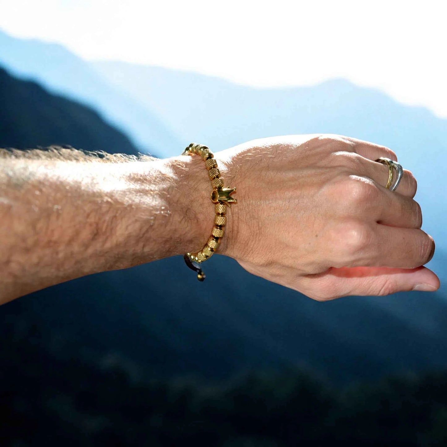 Bracelet Homme Alliage Métallisé Couronne - Street Chic Casual La Réunion