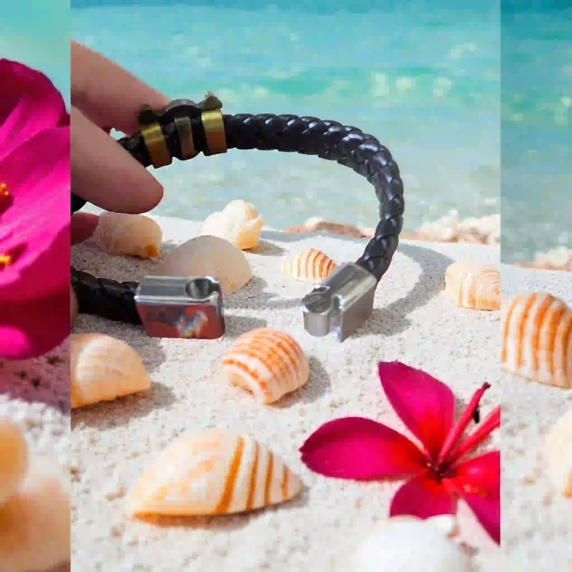 Bracelet Pirate Tendance – Cuir Noir| Style manga La Réunion - reunivente.re