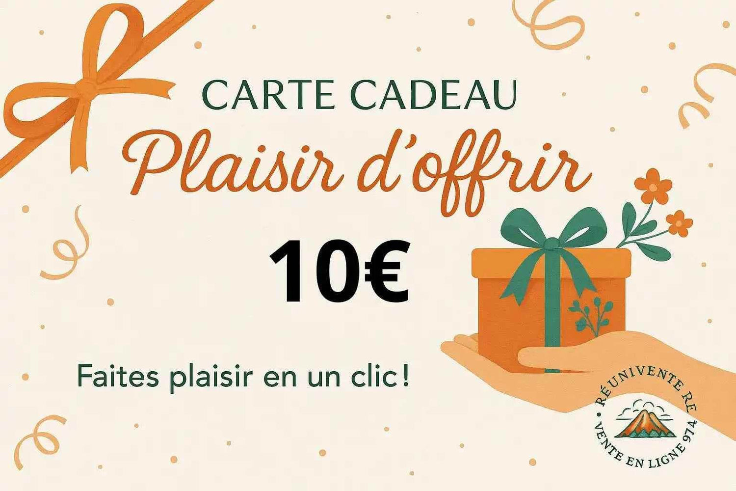 Carte Cadeau 10€, 20€, 30€, 40€ – Plaisir d’offrir - reunivente.re