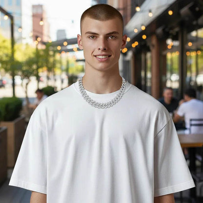 Chaîne Cubaine Strass reunion - Collier Hip - Hop Luxe - reunivente.re