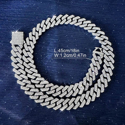 Chaîne Cubaine Strass reunion - Collier Hip - Hop Luxe - reunivente.re