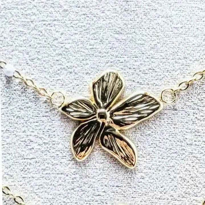 Collier Fleur Tropicale en Acier Inoxydable - Reunivente.re