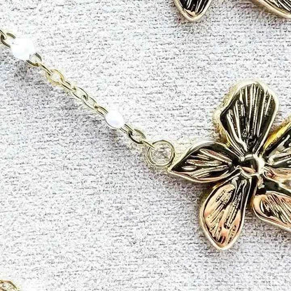 Collier Fleur Tropicale en Acier Inoxydable - Reunivente.re