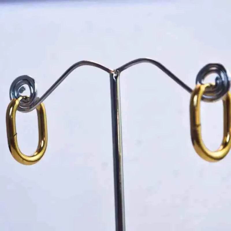 Créoles Ovales Dorées en Acier Inoxydable – 2 cm Élégance Tropicale - Reunivente.re