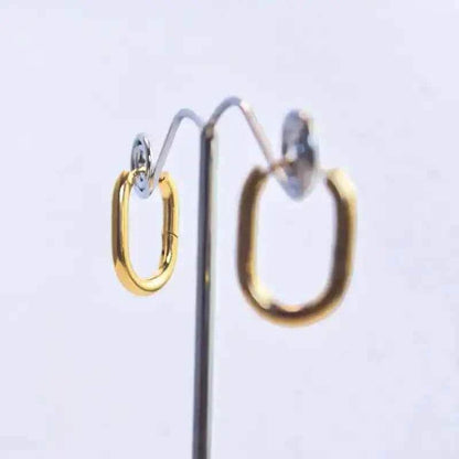 Créoles Ovales Dorées en Acier Inoxydable – 2 cm Élégance Tropicale - Reunivente.re