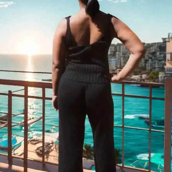 Ensemble 3 pièces noir – Élégance tropicale - Reunivente.re
